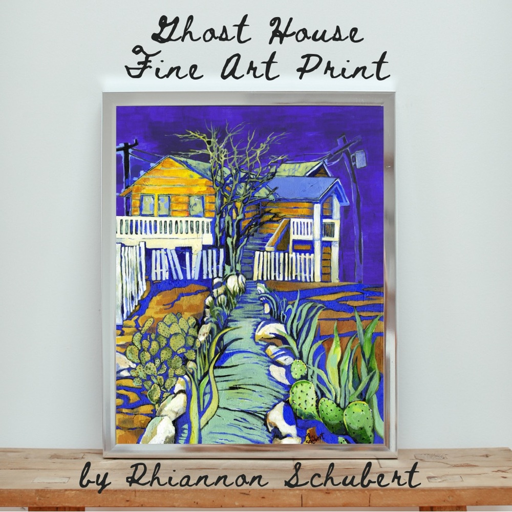 Vibrant Blue and Yellow Home Art Print, Fine art Giclee Print